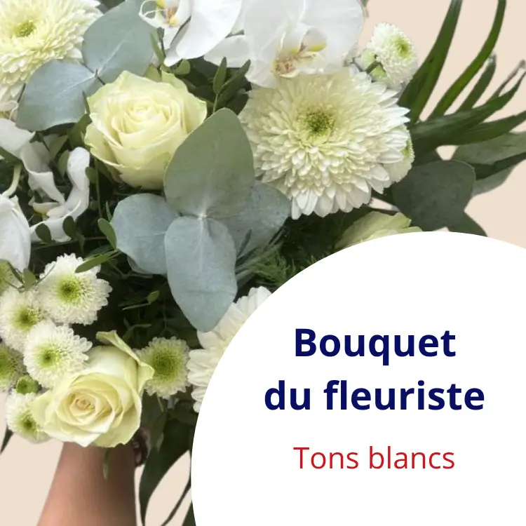 Bouquet souvenir du fleuriste - Tons blancs